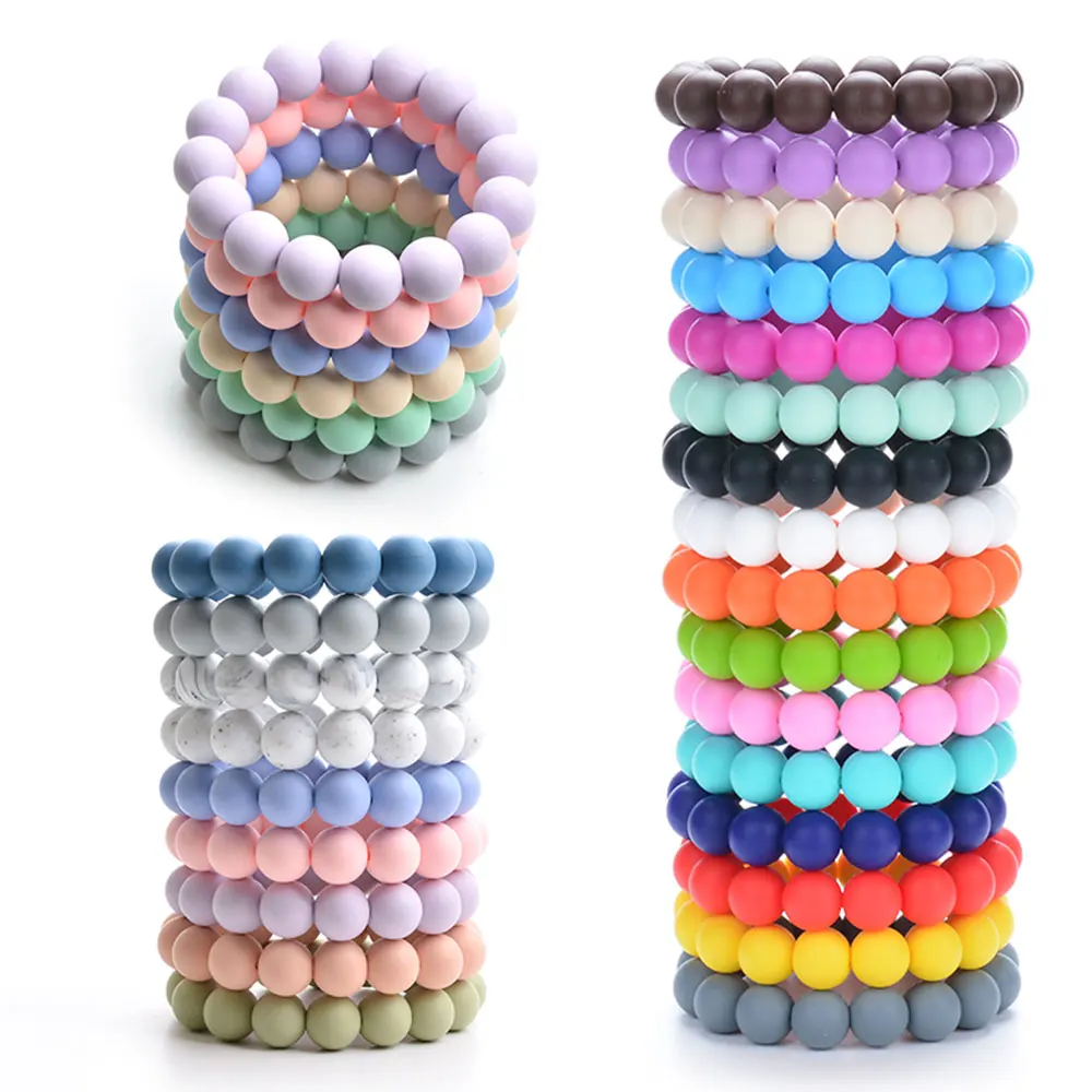 Hot Fashion Silicone Teething Bracelet Baby Teether BPA Free Safety Silicone Jewelry Toys For Teeth Chewable Silicone beads
Hot Fashion Silicone Teething Bracelet Baby Teether BPA Free Safety Silicone Jewelry Toys For Teeth Chewable Silicone beads