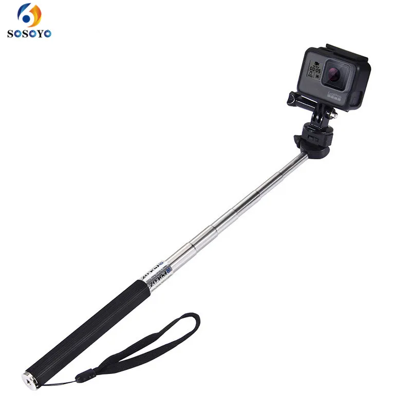 Выдвижной ручной монопод для селфи GoPro HERO 8 7 6 5 4 3 2 1 HERO4 SJCAM SJ4000 аксессуары экшн