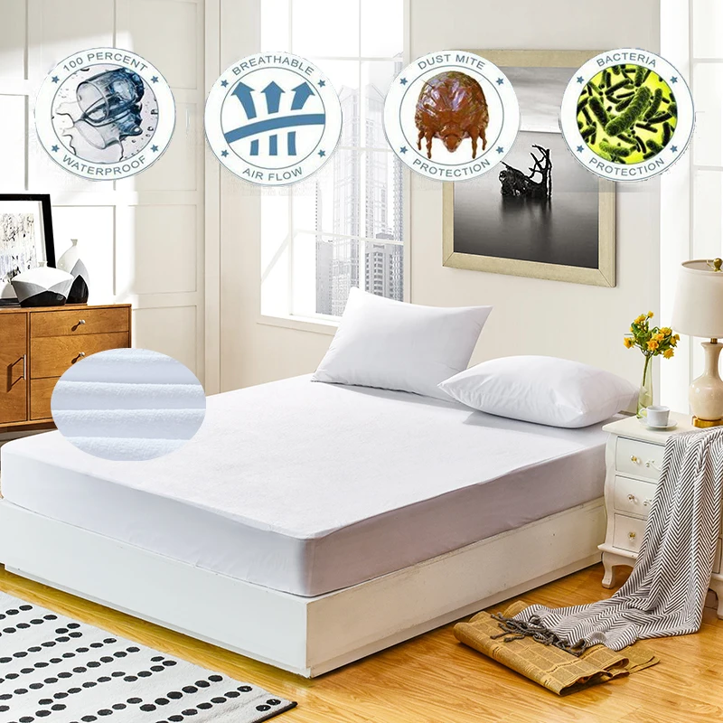 IROYAL 150X200cm Terry Waterproof Mattress Cover Anti-mite Breathable Hypoallergenic Bed Protection Pad Mattress Protector 1 PC
IROYAL 150X200cm Terry Waterproof Mattress Cover Anti-mite Breathable Hypoallergenic Bed Protection Pad Mattress Protector 1 PC