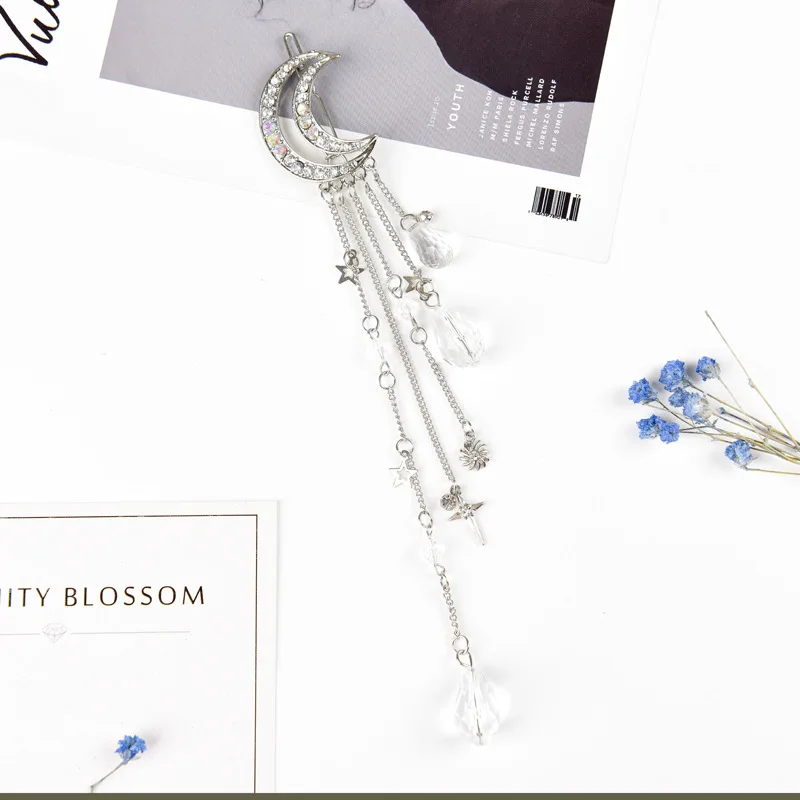 PINKSEE Romantic Sweet Long Tassel Crystal Moon Star for Women Bride Wedding Hair Accessories Charm Jewelry
PINKSEE Romantic Sweet Long Tassel Crystal Moon Star for Women Bride Wedding Hair Accessories Charm Jewelry