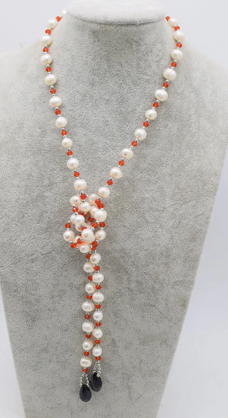 freshwater pearl white near round 8-9m and black/red quartz necklace nature 38" FPPJ wholesale beads
freshwater pearl white near round 8-9m and black/red quartz necklace nature 38" FPPJ wholesale beads