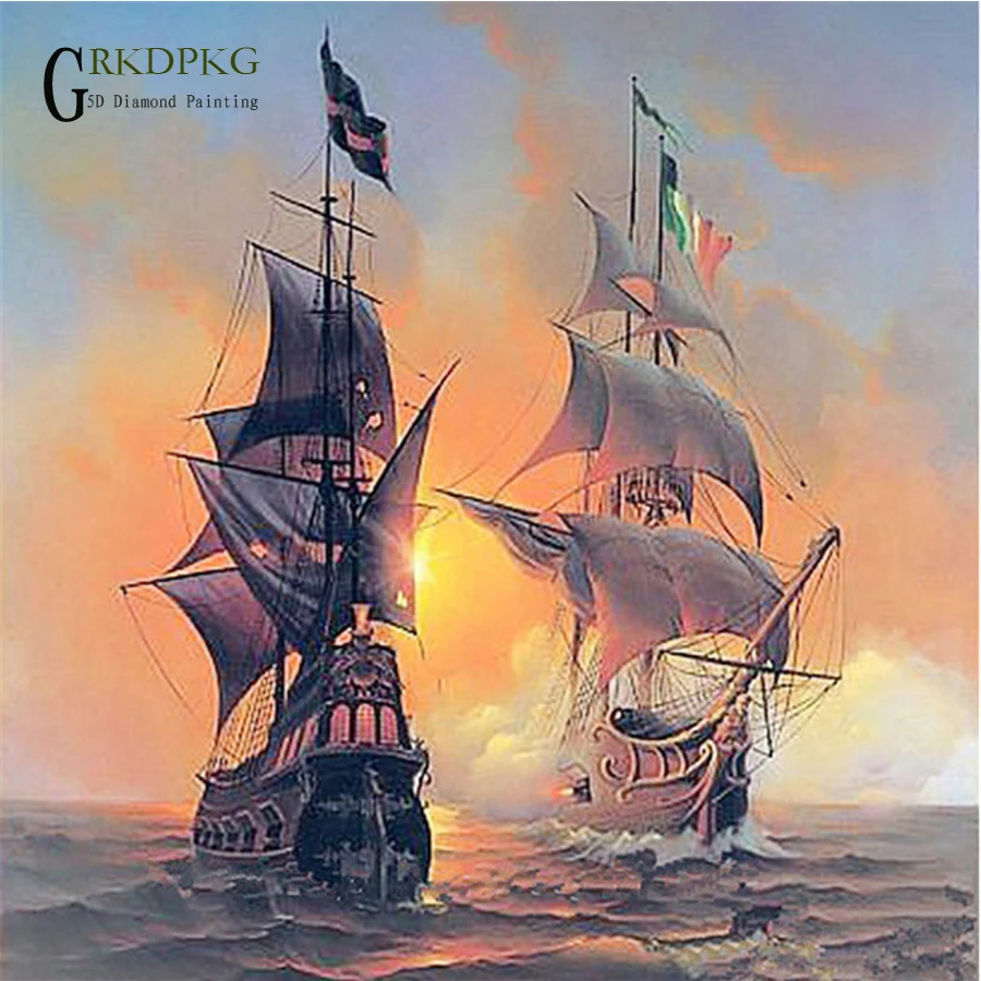 GRKDPKJ 5d diy Full square diamond painting Scenic pirate ship Wedding decoration painting accessories pictures of rhinestones
GRKDPKJ 5d diy Full square diamond painting Scenic pirate ship Wedding decoration painting accessories pictures of rhinestones