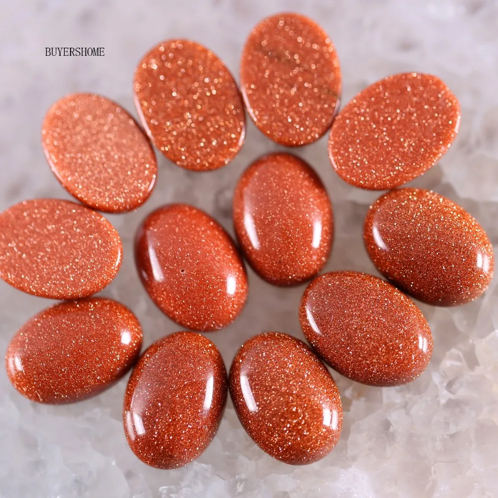 

18x13MM&16x12MM CAB Cabochon Oval Natural Stone Bead Gold Sandstone For Jewelry Making Necklace Pendant Bracelet Earrings 10Pcs