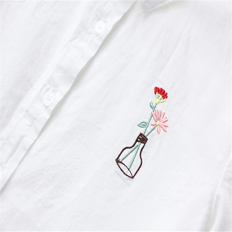 Merry Pretty Cotton Women's Floral Embroidery White Blouses And Tops 2020 Autumn Long Sleeve Turndown Collar Casual Basic Blouse
Merry Pretty Cotton Women's Floral Embroidery White Blouses And Tops 2020 Autumn Long Sleeve Turndown Collar Casual Basic Blouse