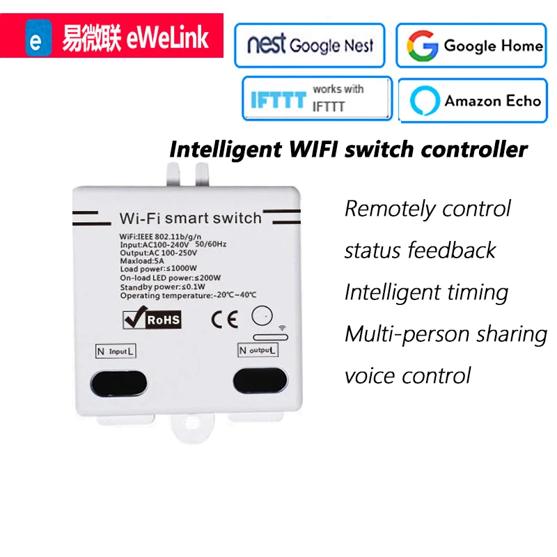 Ewelink Smart Home WiFi Wireless Switch Module For App le For Android APP Control Smart Switch Remote Control Power Switch
Ewelink Smart Home WiFi Wireless Switch Module For App le For Android APP Control Smart Switch Remote Control Power Switch