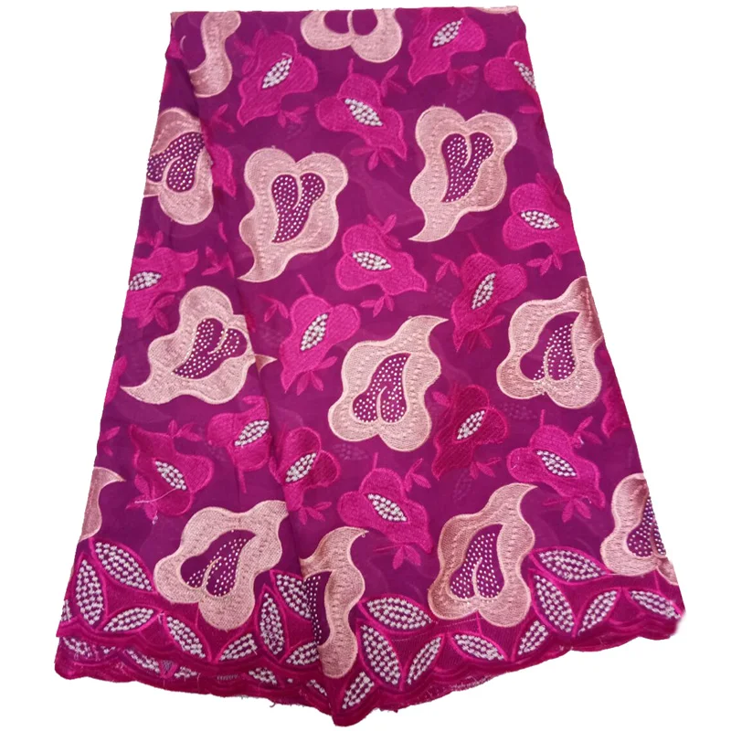 (5yards/pc) Hottest selling fuchsia African cotton lace fabric with beautiful embroidery and stones for party dress CLS158
(5yards/pc) Hottest selling fuchsia African cotton lace fabric with beautiful embroidery and stones for party dress CLS158