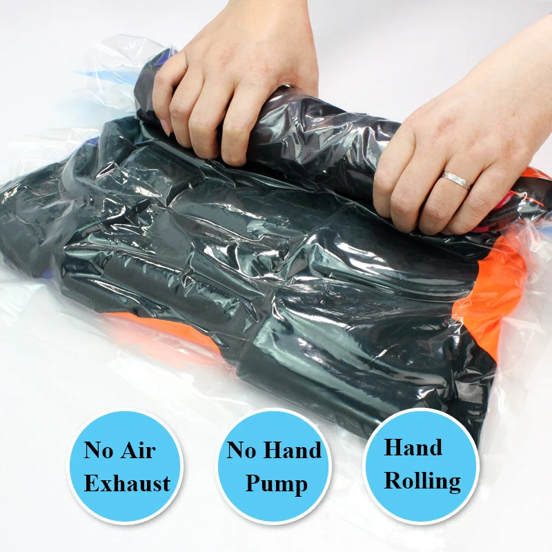 Hand Rolling Storage Bag Travel Vacuum Vompressed Storage Bag waterproof portable Seals compression storage bag Home Organizer
Hand Rolling Storage Bag Travel Vacuum Vompressed Storage Bag waterproof portable Seals compression storage bag Home Organizer