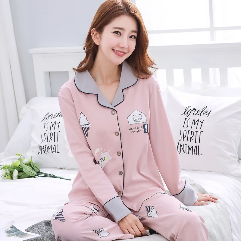 Cotton Pajamas Women Spring and Autumn Cotton Sleepwear Long Sleeve Summer Household Clothing Plus Size 2pcs Homewear D-2197
Cotton Pajamas Women Spring and Autumn Cotton Sleepwear Long Sleeve Summer Household Clothing Plus Size 2pcs Homewear D-2197