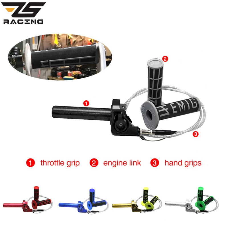 ZS Racing 22mm ZSDTRP Motorcycle Throttle Grip Quick Twist Gas Settle + Throttle Cable + EMIG Handle Grip Fit On Dirt Pit Bike
ZS Racing 22mm ZSDTRP Motorcycle Throttle Grip Quick Twist Gas Settle + Throttle Cable + EMIG Handle Grip Fit On Dirt Pit Bike