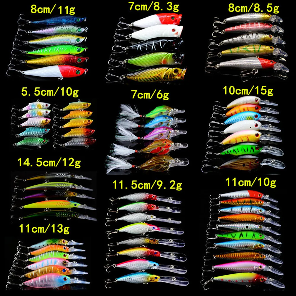 LINGYUE 67pcs/lot Fishing Lures Mixed 10 Model Wobblers Fishing Tackle Artificial 67Colors Lifelike Plastic Fake Fish bait H-T70
LINGYUE 67pcs/lot Fishing Lures Mixed 10 Model Wobblers Fishing Tackle Artificial 67Colors Lifelike Plastic Fake Fish bait H-T70