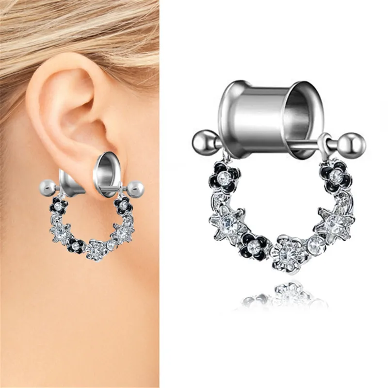 2019 1PCS Stainless Steel Ear Plugs and Tunnels Piercings White Crystal Flower Expansion Ear Tunnel Stretched Fesh Body Jewelry
2019 1PCS Stainless Steel Ear Plugs and Tunnels Piercings White Crystal Flower Expansion Ear Tunnel Stretched Fesh Body Jewelry