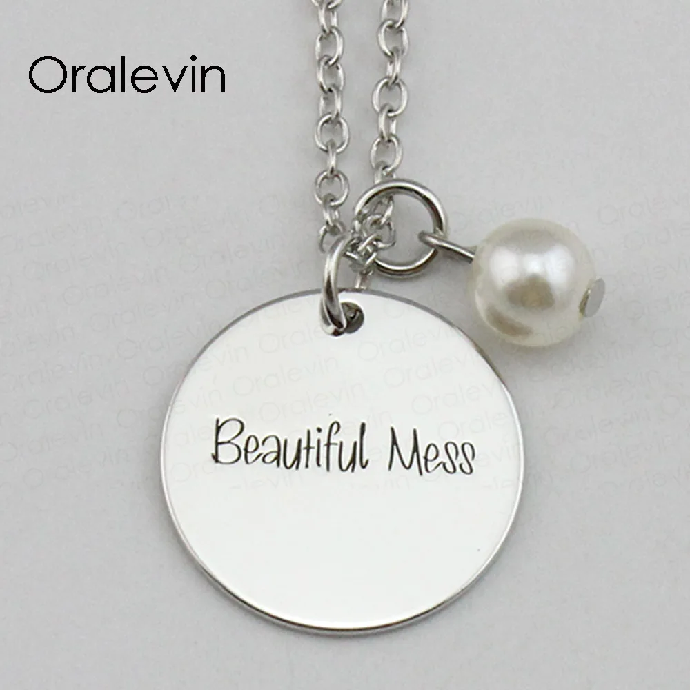 BEAUTIFUL MESS Inspirational Hand Stamped Engraved Custom Charm Pendant Link Chain Necklace for Women Jewelry,10Pcs/Lot, #LN2250
BEAUTIFUL MESS Inspirational Hand Stamped Engraved Custom Charm Pendant Link Chain Necklace for Women Jewelry,10Pcs/Lot, #LN2250