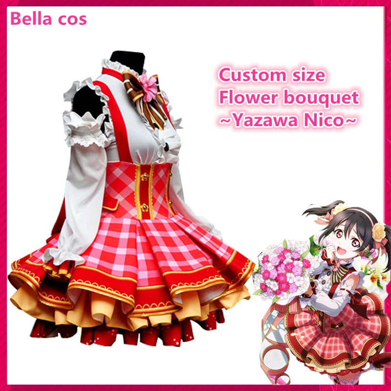 Индивидуальный размер LoveLive букет цветов Yazawa Нико Косплей Костюм женское платье