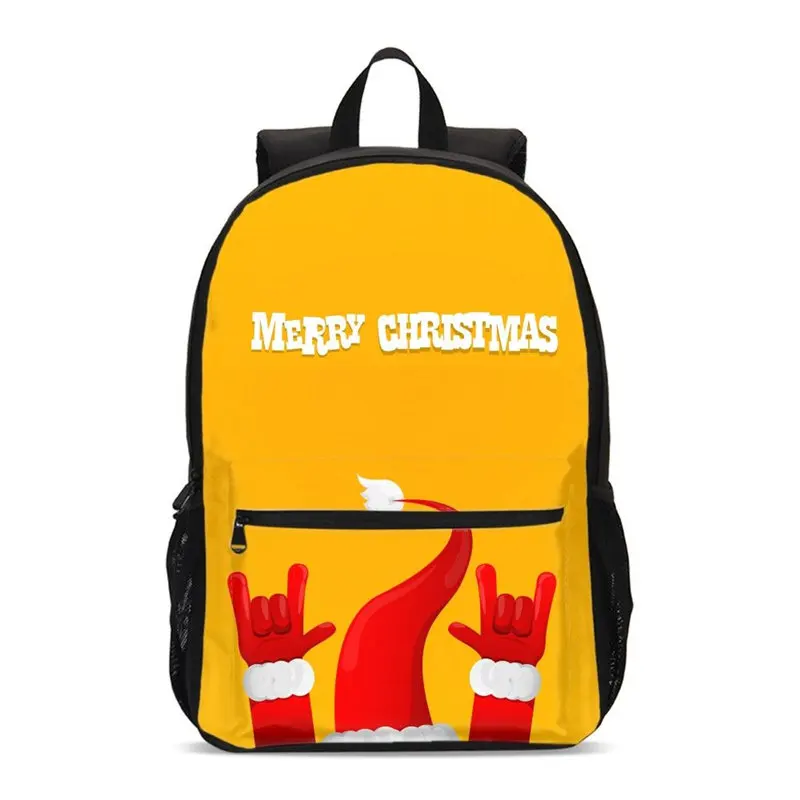 Рюкзак для мужчин и женщин модная Роскошная школьная сумка с 3D принтом Санта