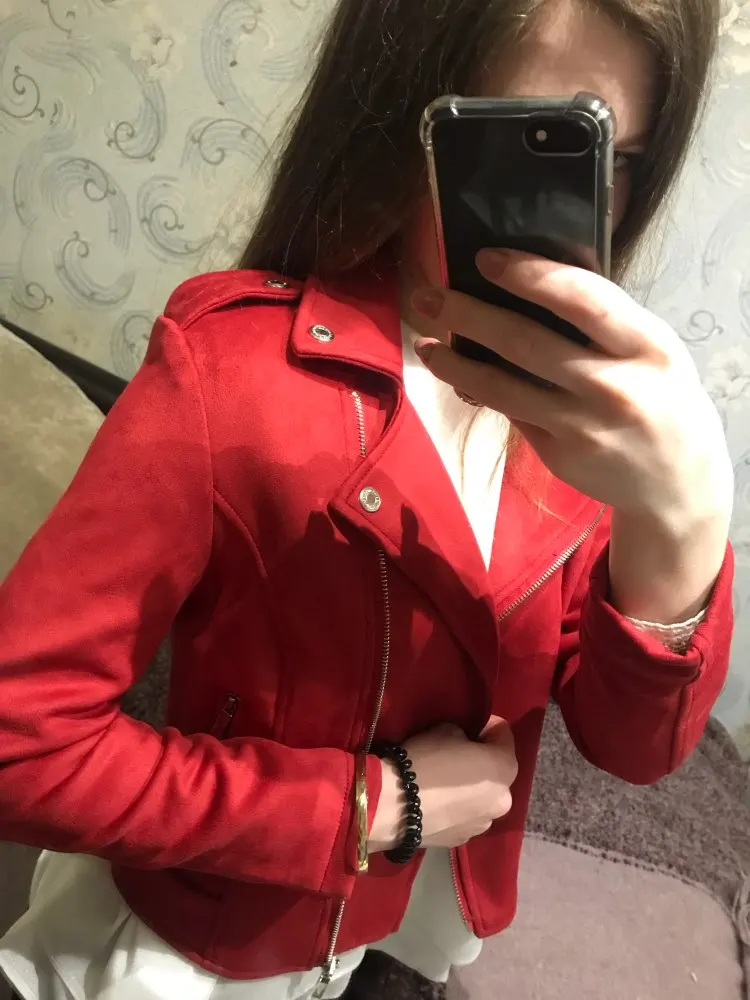 New Fashion Women suede motorcycle jacket Slim brown full lined soft faux Leather female coat veste femme cuir epaulet zipper
New Fashion Women suede motorcycle jacket Slim brown full lined soft faux Leather female coat veste femme cuir epaulet zipper