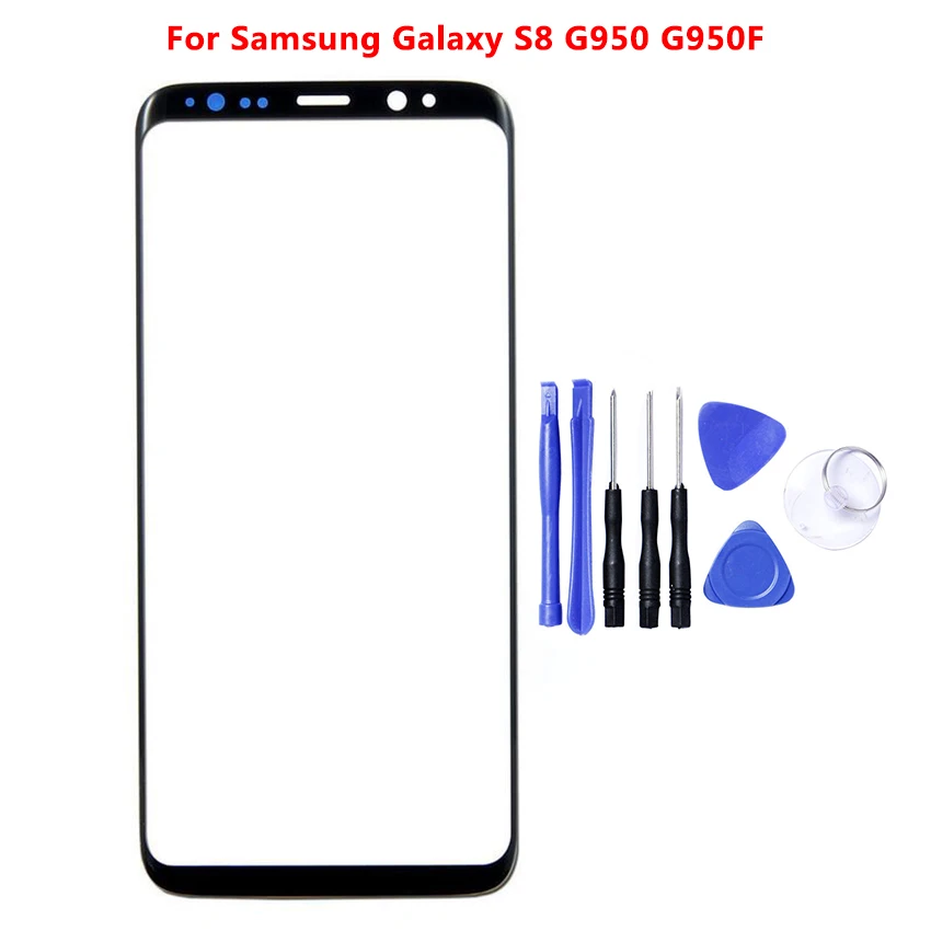 Сменная сенсорная панель для Samsung Galaxy S8 G950 G950F / + plus G955 Черная передняя внешняя