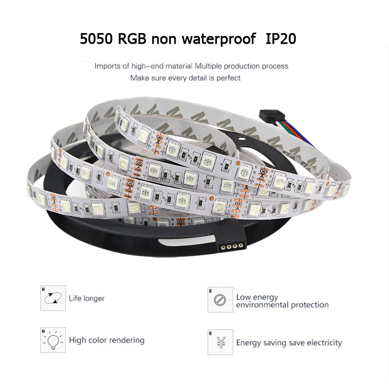 Светодиодная ленсветильник 5050 одноцветная или RGB меняющая цвет 5 метров 300 SMD5050 (60