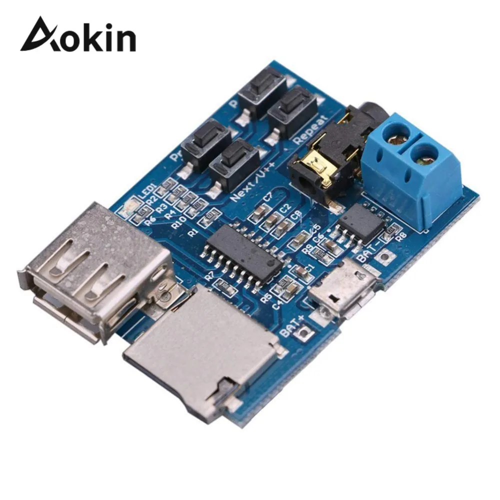 3.7-5.5V TF Card U Disk MP3 Format Decoder Board Mirco USB Port Amplifier Decoding Audio Player Module
3.7-5.5V TF Card U Disk MP3 Format Decoder Board Mirco USB Port Amplifier Decoding Audio Player Module