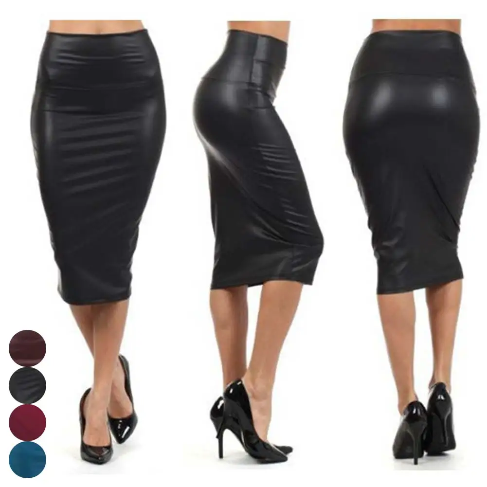 Women High Waist Faux Leather Pencil Skirt Bodycon Skirt Solid Sexy OL Office Skirts AIC88
Women High Waist Faux Leather Pencil Skirt Bodycon Skirt Solid Sexy OL Office Skirts AIC88