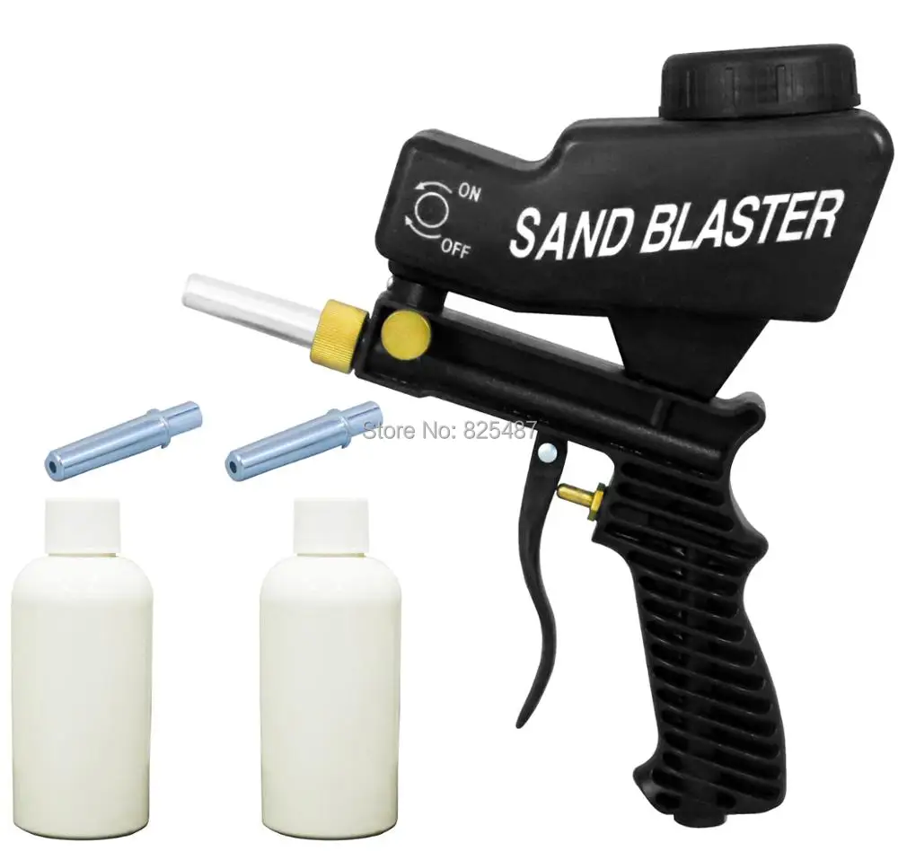 

LEMATEC Gravity Feed Sandblasting Gun Air Sandblast Portable Black Speed Blaster Sand Spray Gun for Rust Removing Sandblaster