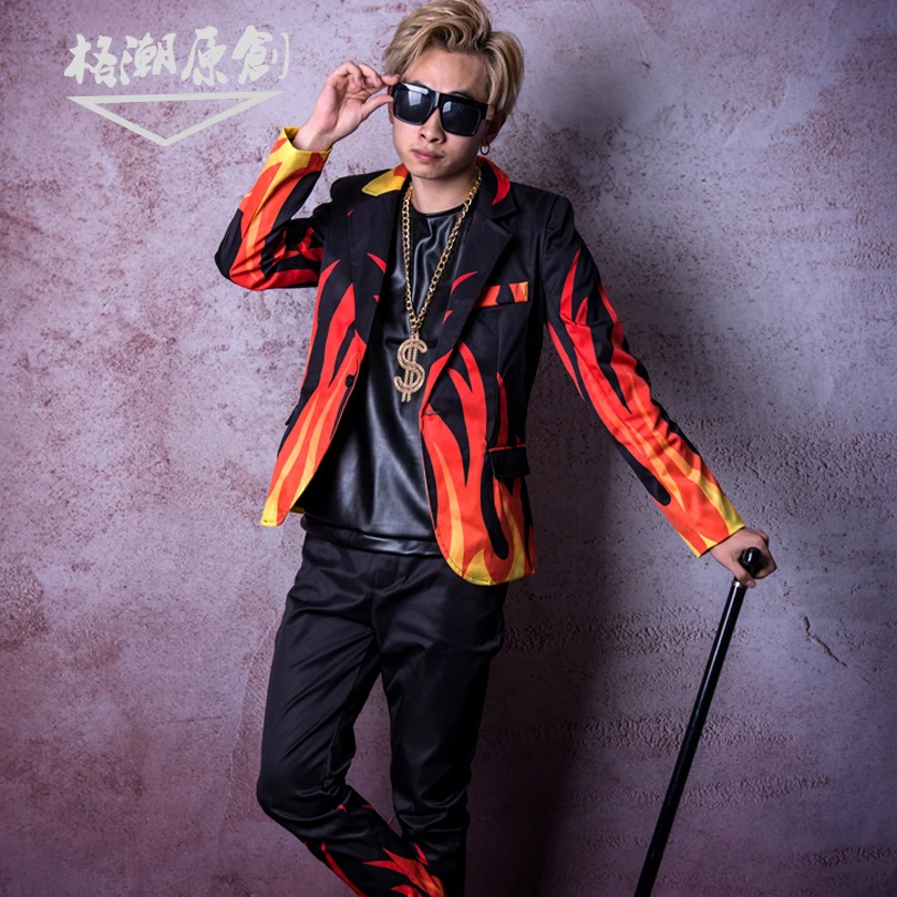 M-6XL!!Nightclub male singer DSDJ big show catwalk flame effect tide male long-sleeved suit hairdresser bar costume.
M-6XL!!Nightclub male singer DSDJ big show catwalk flame effect tide male long-sleeved suit hairdresser bar costume.