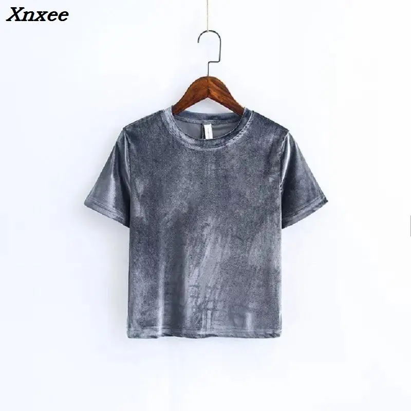 Summer 2018 Autumn women Sexy velvet color fashion short sleeve t-shirt Tube camisole velvet tshirt women tops crop top t-shirts
Summer 2018 Autumn women Sexy velvet color fashion short sleeve t-shirt Tube camisole velvet tshirt women tops crop top t-shirts