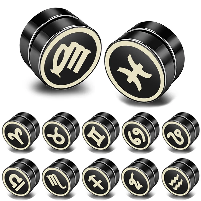 1piece Stainless Steel Jewelry Strong Magnet Magnetic Health Care Ear Stud Non Piercing Earrings 12 Constellation Punk Mens Gift
1piece Stainless Steel Jewelry Strong Magnet Magnetic Health Care Ear Stud Non Piercing Earrings 12 Constellation Punk Mens Gift
