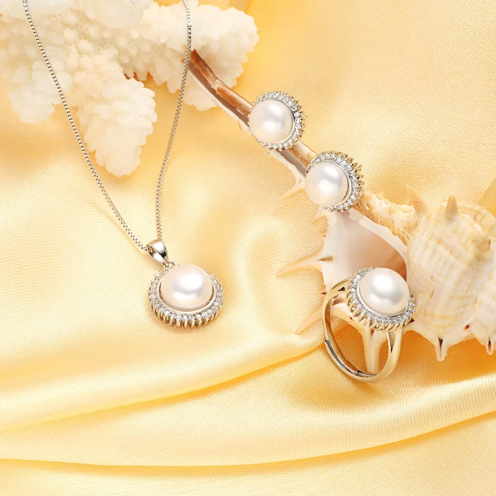 HENGSHENG Natural Pearl Women Jewelry Sets Pendant Necklace & Stud Earrings & Rings AAA ZC Sun Jewelry Gift
HENGSHENG Natural Pearl Women Jewelry Sets Pendant Necklace & Stud Earrings & Rings AAA ZC Sun Jewelry Gift