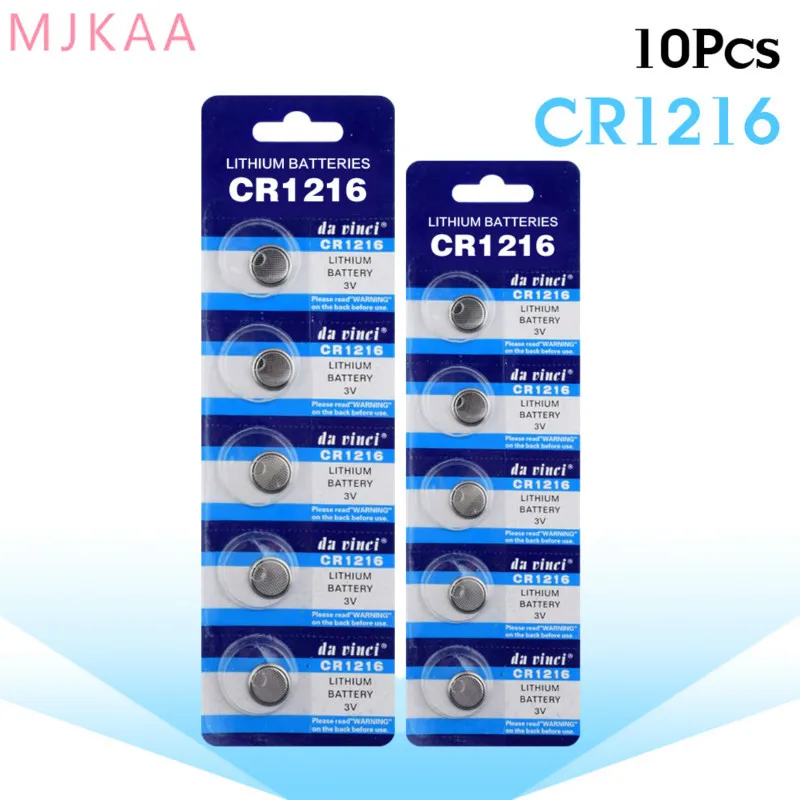 10pcs/pack CR1216 Button Batteries for Watch Electronic Toy Remote DL1216 BR1216 Cell Coin Lithium Battery 3V CR 1216 5034LC
10pcs/pack CR1216 Button Batteries for Watch Electronic Toy Remote DL1216 BR1216 Cell Coin Lithium Battery 3V CR 1216 5034LC