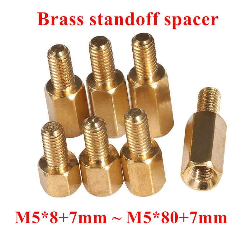 50pcs M5*8/10/12/15/20/25/30/35/40+7mm Hex Nut Spacing Screws Brass Threaded Pillar PCB Computer PC Motherboard Standoff Spacers
50pcs M5*8/10/12/15/20/25/30/35/40+7mm Hex Nut Spacing Screws Brass Threaded Pillar PCB Computer PC Motherboard Standoff Spacers
