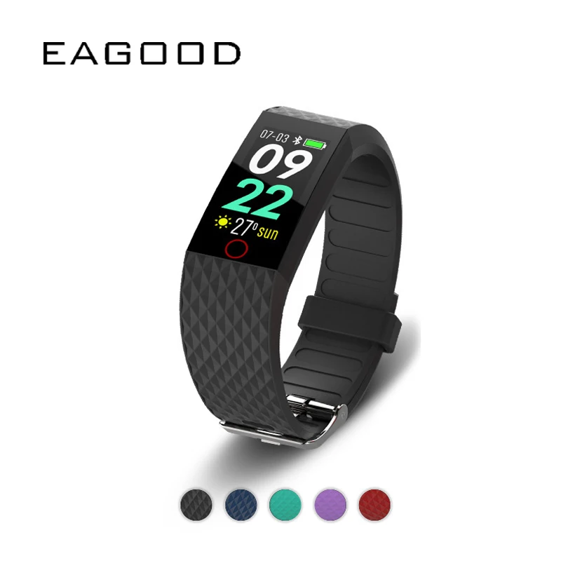Новый смарт браслет EAGOOD монитор артериального давления пульсометр цветной экран