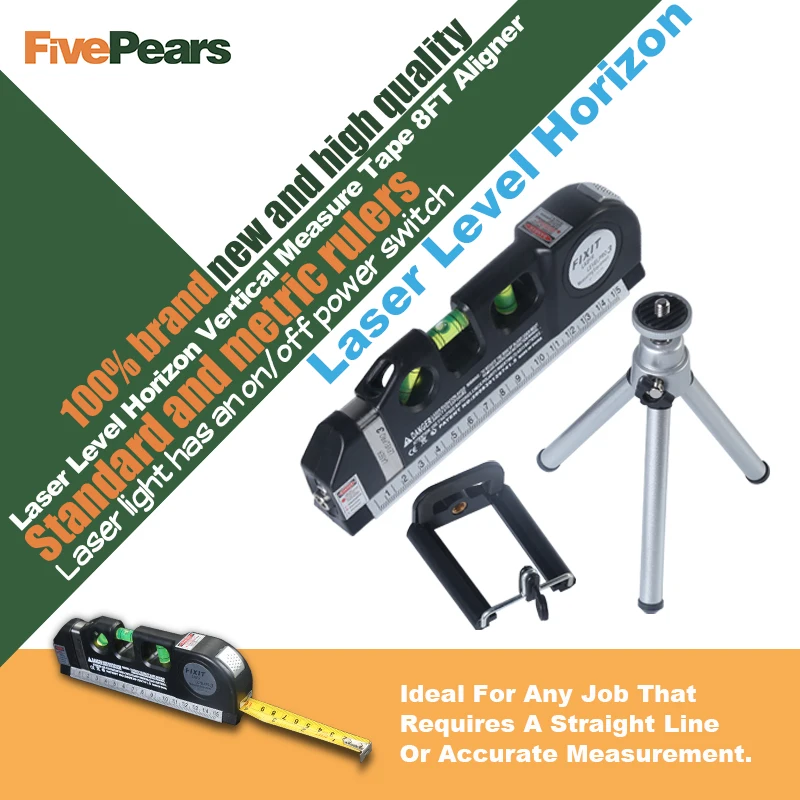 Laser Level Horizon Vertical Measure 8FT Aligner Standard and Metric Ruler Multipurpose Measure Level Laser Black with gift
Laser Level Horizon Vertical Measure 8FT Aligner Standard and Metric Ruler Multipurpose Measure Level Laser Black with gift