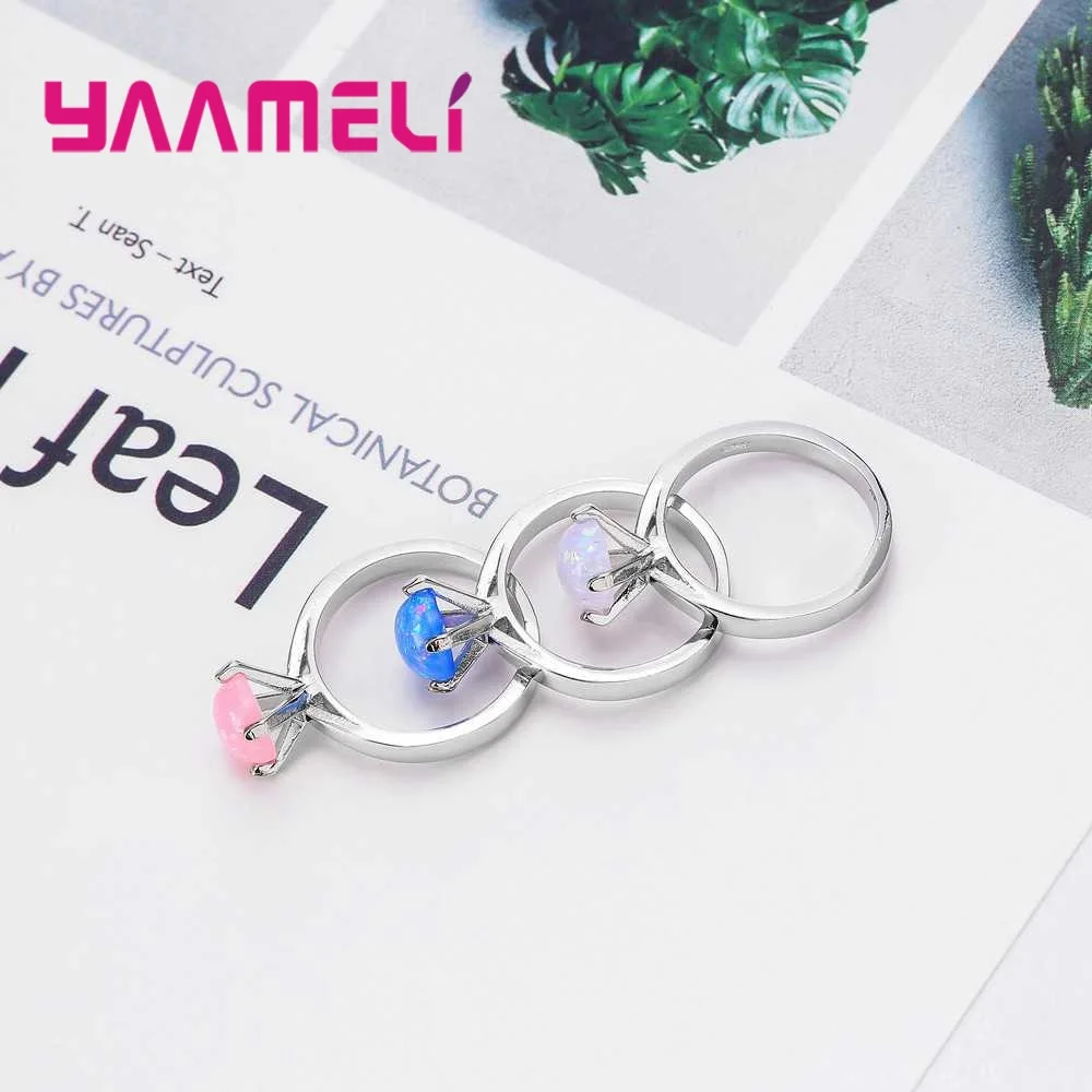 100% 925 Sterling Silver Three Colors Classical Opal For Women Girlfriend Festival Crystal Jewelry Finger Rings Anel
100% 925 Sterling Silver Three Colors Classical Opal For Women Girlfriend Festival Crystal Jewelry Finger Rings Anel