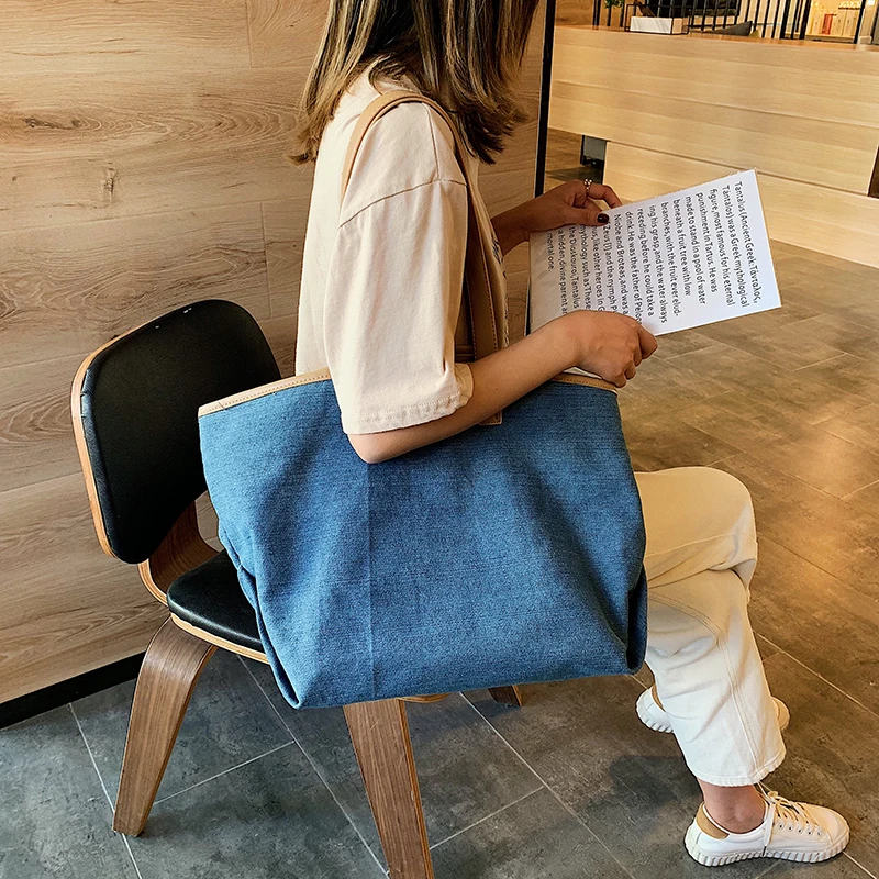 Fashion Handbags High Quality Canvas Women Female Hobos Single Female Handbag Large-capacity Shopping Bag Sac a main Big Tote
Fashion Handbags High Quality Canvas Women Female Hobos Single Female Handbag Large-capacity Shopping Bag Sac a main Big Tote