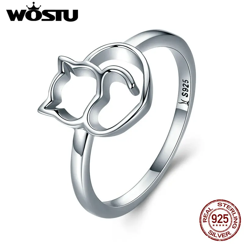 Женские кольца в виде кота из серебра 100% пробы DXR104|cat ring|cat rings for womenbrand women |