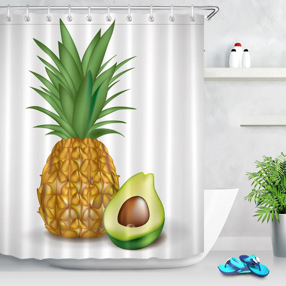 Fruit Shower Curtain Green Avocado & Yellow Pineapple Bathroom White Waterproof Eco-Friendly Polyester Fabric for Bathtub Decor
Fruit Shower Curtain Green Avocado & Yellow Pineapple Bathroom White Waterproof Eco-Friendly Polyester Fabric for Bathtub Decor
