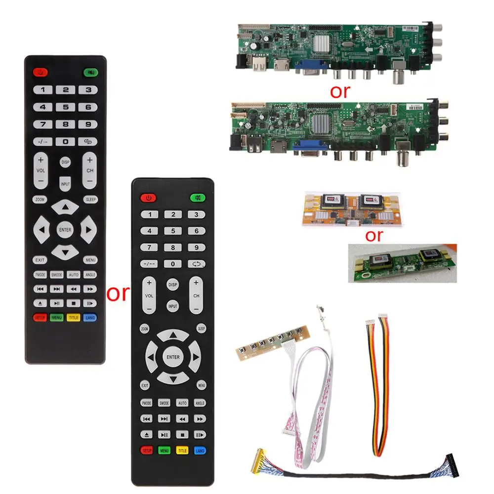 V56 V59 Universal LCD Driver Board DVB-T2 TV Board+7 Key Switch+IR+4 Lamp Inverter+LVDS Cable Kit 3663
V56 V59 Universal LCD Driver Board DVB-T2 TV Board+7 Key Switch+IR+4 Lamp Inverter+LVDS Cable Kit 3663