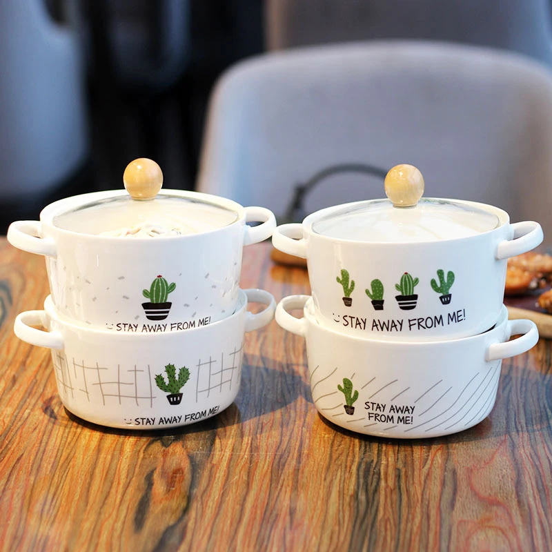 Cartoon Cactus Creative Ceramic Bowl Double Ear Anti-scalding Soup Bowl Korean Style Large Capacity Noodle Bowl
Cartoon Cactus Creative Ceramic Bowl Double Ear Anti-scalding Soup Bowl Korean Style Large Capacity Noodle Bowl