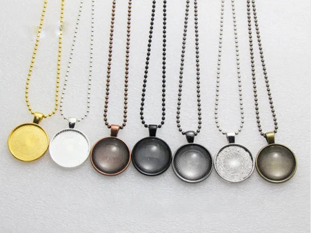 10kits 25mm Round Necklaces Pendants Base Blank Tray Settings Include Pendant+2.4x24 Inch Ball Chain+25mm Glass For DIY Making
10kits 25mm Round Necklaces Pendants Base Blank Tray Settings Include Pendant+2.4x24 Inch Ball Chain+25mm Glass For DIY Making