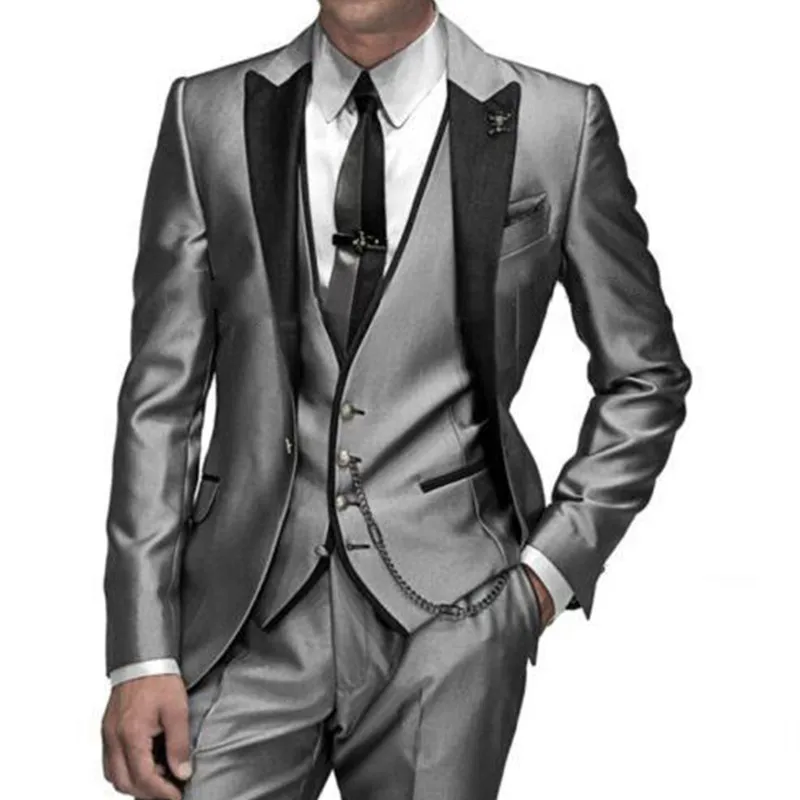 2017 Custom Made Groom Tuxedo silver men Suit peaked Lapel Best Groomsman Men Wedding Prom Suits Bridegroom Jacket+Pant+vest+tie
2017 Custom Made Groom Tuxedo silver men Suit peaked Lapel Best Groomsman Men Wedding Prom Suits Bridegroom Jacket+Pant+vest+tie