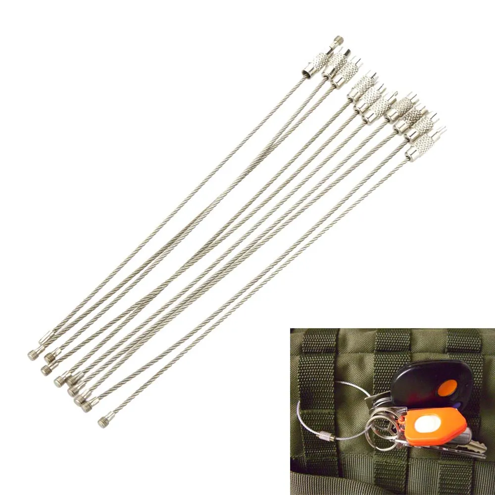 10PCS Wire 15cm Stainless Steel Wire Keychain Cable Key Ring for Outdoor Hiking Multifunction for hanging flashlight keys pliers
10PCS Wire 15cm Stainless Steel Wire Keychain Cable Key Ring for Outdoor Hiking Multifunction for hanging flashlight keys pliers
