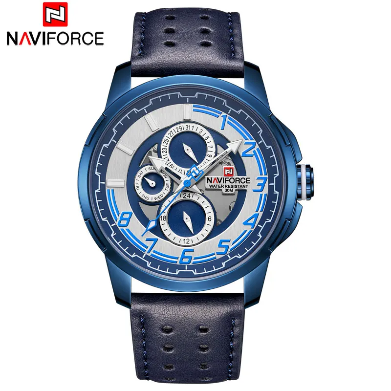 

NAVIFORCE 2018 Man Watch Top Brand Sports Quartz Watches Auto Date Week Display High Quality 30M Waterproof Relogio Masculino