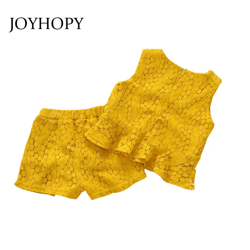 Детские кружевные рубашки с коротким рукавом и круглым воротником + шорты
