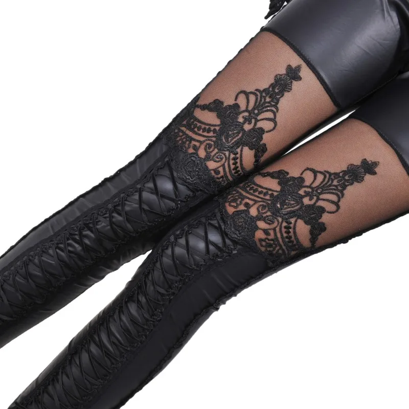 Fashion Sexy Woman Stitching Lace Stretch Skinny Leg Faux Leather Leggings Women Pants Punk Autumn Skinny Pant
Fashion Sexy Woman Stitching Lace Stretch Skinny Leg Faux Leather Leggings Women Pants Punk Autumn Skinny Pant