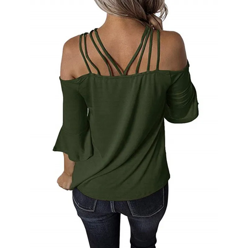 Women Tops T-Shirt Sling Strapless Halter Trumpet Sleeve Solid Color Casual Pullover Loose Tops Summer T-Shirt Tank Tops
Women Tops T-Shirt Sling Strapless Halter Trumpet Sleeve Solid Color Casual Pullover Loose Tops Summer T-Shirt Tank Tops
