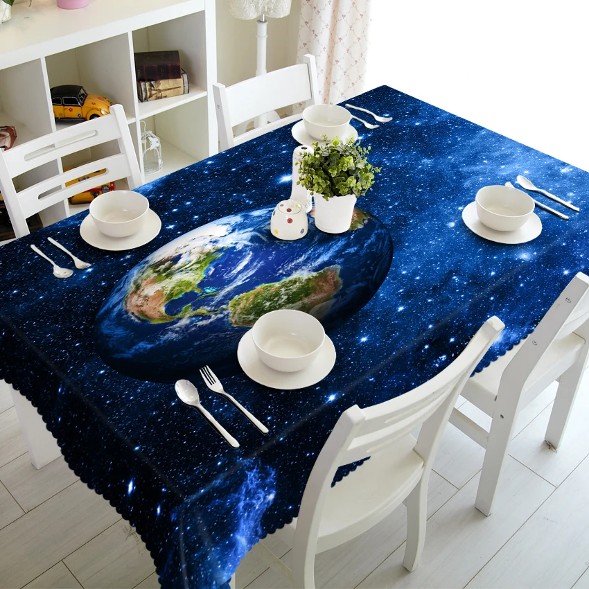 Customizable 3D Tablecloth Blue Sky Earth Stars in Space Pattern Waterproof Thicken Cotton Rectangular&Round Dining Table cloth
Customizable 3D Tablecloth Blue Sky Earth Stars in Space Pattern Waterproof Thicken Cotton Rectangular&Round Dining Table cloth
