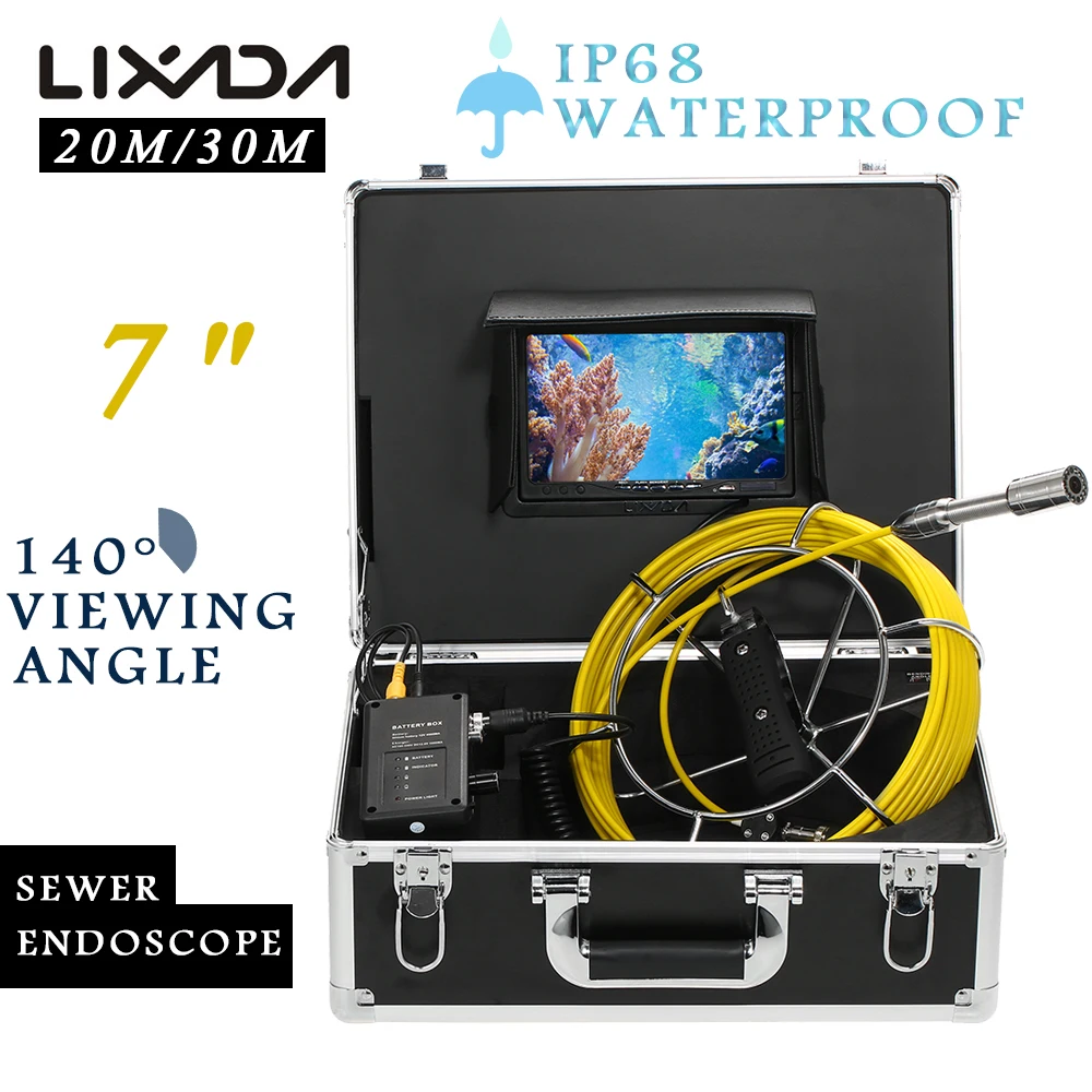 Lixada 30M Sewer Endoscope Drain Pipe Inspection Video Camera Pipeline Industrial Endoscope Night Vision Camera With 12 LED
Lixada 30M Sewer Endoscope Drain Pipe Inspection Video Camera Pipeline Industrial Endoscope Night Vision Camera With 12 LED