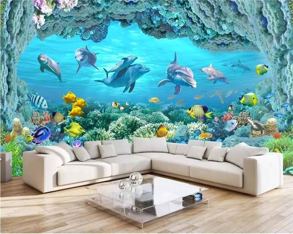 beibehang Custom 3D wallpaper photos huge panorama underwater world coral reef dolphins living room TV background wall
beibehang Custom 3D wallpaper photos huge panorama underwater world coral reef dolphins living room TV background wall