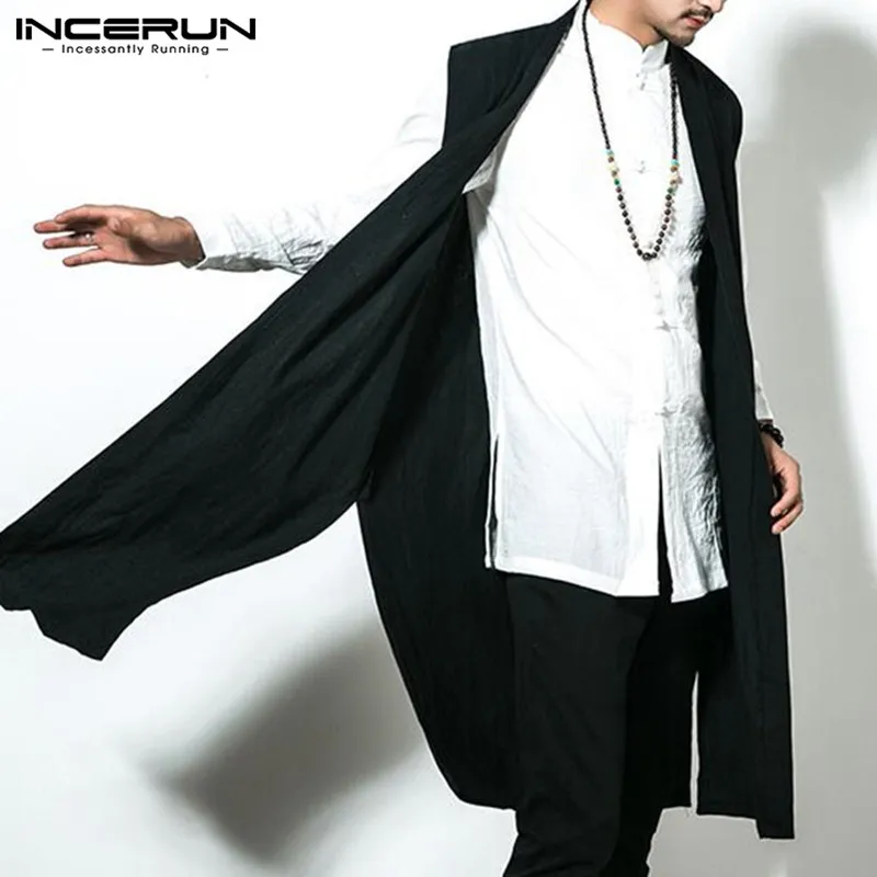 INCERUN Chinese Style Men Cardigan Sleeveless Vest Long Jackets Trench Overcoat Outwear Solid Color Kung Fu Robe Casual Coats
INCERUN Chinese Style Men Cardigan Sleeveless Vest Long Jackets Trench Overcoat Outwear Solid Color Kung Fu Robe Casual Coats