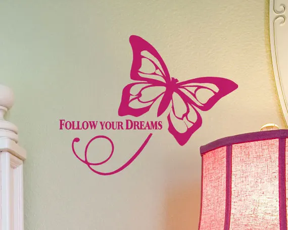 Butterfly Animal Wall Decal Vinyl Wall Sticker For Kids Rooms Quotes Follow Your Dreams Girls Bedroom Curly Tail Art MuralSYY937
Butterfly Animal Wall Decal Vinyl Wall Sticker For Kids Rooms Quotes Follow Your Dreams Girls Bedroom Curly Tail Art MuralSYY937